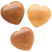 Perla a forma di cuore da 25 mm in pietra semipreziosa colorata - Giada gialla x1