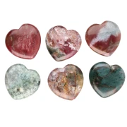 Perla a forma di cuore da 25 mm in pietra semipreziosa - Agata indiana x1