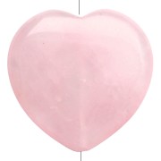 Perla a forma di cuore da 25 mm in pietra semipreziosa - Quarzo rosa x1