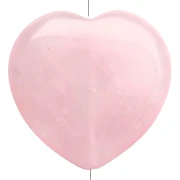 Perla a forma di cuore da 25 mm in pietra semipreziosa - Quarzo rosa x1