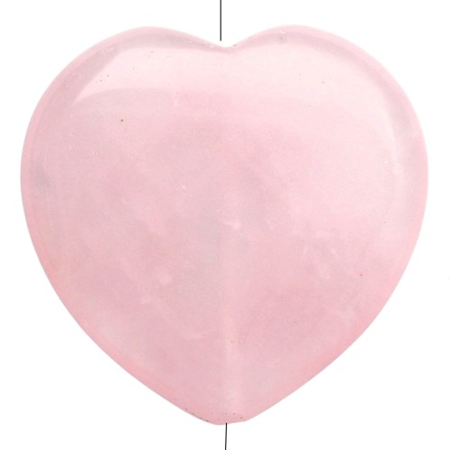 Perla a forma di cuore da 25 mm in pietra semipreziosa - Quarzo rosa x1
