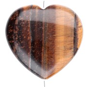 Perla a forma di cuore da 25 mm in pietra semipreziosa - Occhio di tigre x1
