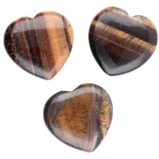 Perla a forma di cuore da 25 mm in pietra semipreziosa - Occhio di tigre x1