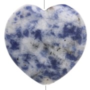 Perla a forma di cuore da 25 mm in pietra semipreziosa - Sodalite x1