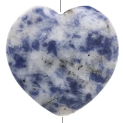 Perla a forma di cuore da 25 mm in pietra semipreziosa - Sodalite x1