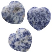 Perla a forma di cuore da 25 mm in pietra semipreziosa - Sodalite x1