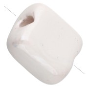 Perla quadrata in ceramica da 10 mm - Bianca x1