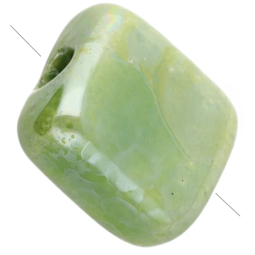 Perla quadrata in ceramica da 10 mm - Verde chiaro x1