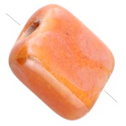 Perla quadrata in ceramica da 10 mm - Arancione x1