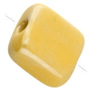 Perla quadrata in ceramica da 10 mm - Gialla x1