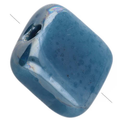 Perla quadrata in ceramica da 10 mm - Sky Blue x1