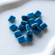 Perla quadrata in ceramica da 10 mm - Sky Blue x1