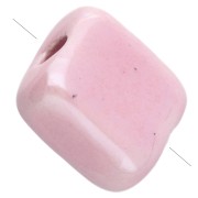 Perla quadrata in ceramica da 10 mm - Baby Pink x1