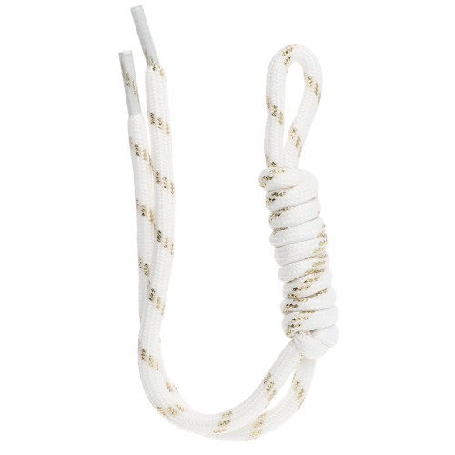 Fascetta in paracord per portachiavi e ciondolo da borsa - 22 cm - Bianco - Dorato x1