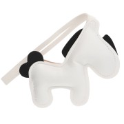 Pendente a forma di pony 11x9,5 cm per borsa - PU - Bianco/Nero x1
