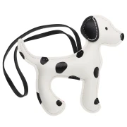 Pendente a forma di cane 13x12 cm per borsa - PU - Bianco/Nero x1