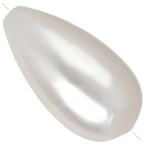 Perla a goccia 29,5 x 16 mm, imitazione perla d'acqua dolce - Crema perlata x1