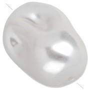 Perla irregolare 26x18 mm, imitazione perla d'acqua dolce - Bianco perlato x1