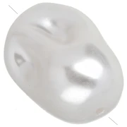 Perla irregolare 26x18 mm, imitazione perla d'acqua dolce - Bianco perlato x1