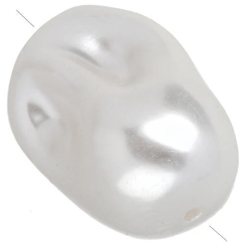 Perla irregolare 26x18 mm, imitazione perla d'acqua dolce - Bianco perlato x1