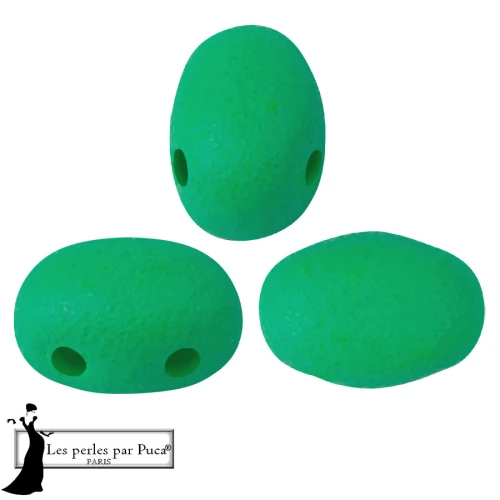 Perla in vetro Samos® di Puca® 5x7 mm - Verde scuro neon x10 g