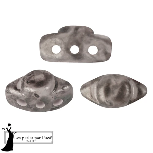 Perla in vetro Volos® di Puca® 4x8 mm - Mishmash Taupe x10 g
