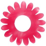 Pendente a forma di margherita da 20 mm in acetato - Effetto marmorizzato rosa fluo x1