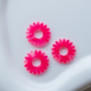 Pendente a forma di margherita da 20 mm in acetato - Effetto marmorizzato rosa fluo x1