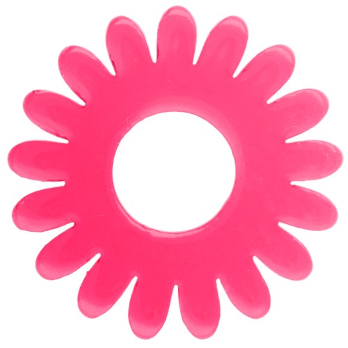 Pendente a forma di margherita da 20 mm in acetato trasparente - Fucsia x1