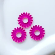 Pendente a forma di margherita da 20 mm in acetato trasparente - Fucsia x1