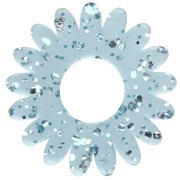Ghiacciaio Blu - Pendente a forma di margherita da 20 mm in acrilico trasparente - Blu sfumato - Brillantini x1 Pendente a forma di margherita da 20 mm in acrilico trasparente - Blu sfumato - Brillantini x1
