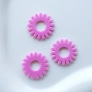 Pendente a forma di margherita da 20 mm in acrilico opaco - Rosa x1