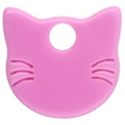 Rosa - Ciondolo a forma di testa di gatto 14,5x15,5 mm in acrilico opaco - Rosa x1 Ciondolo a forma di testa di gatto 14,5x15,5 mm in acrilico opaco - Rosa x1