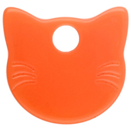 Ciondolo a forma di testa di gatto 14,5x15,5 mm in acrilico traslucido - Arancione x1