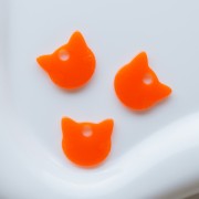Ciondolo a forma di testa di gatto 14,5x15,5 mm in acrilico traslucido - Arancione x1