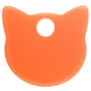 Ciondolo a forma di testa di gatto 14,5x15,5 mm in acrilico traslucido - Arancione x1
