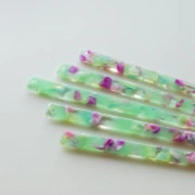 Forcina per capelli 170x9 mm con foro - Tartaruga - Menta - Fucsia x1