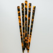 Fermaglio per capelli 170x9 mm con foro - Tartaruga - Marrone - Nero x1
