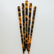 Fermaglio per capelli 170x9 mm con foro - Tartaruga - Marrone - Nero x1