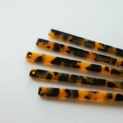 Fermaglio per capelli 170x9 mm con foro - Tartaruga - Marrone - Nero x1