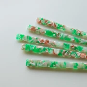 Fermaglio per capelli 170x9 mm con foro - Tartaruga - Verde - Marrone - Beige x1