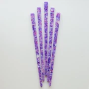 Forcina per capelli 170x9 mm con foro, effetto tartaruga - Viola - Rosa - Beige perlato