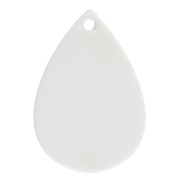 Pendente a goccia 22x15 mm in acetato - motivo a pois - Bianco - Nero x1