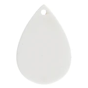 Pendente a goccia 22x15 mm in acetato - motivo a pois - Bianco - Nero x1