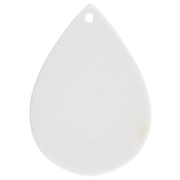 Pendente a goccia 31x22 mm in acetato - motivo a pois - Bianco - Nero x1