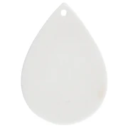 Pendente a goccia 31x22 mm in acetato - motivo a pois - Bianco - Nero x1