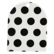 Géométrique - Pendente a forma di arco 25x20 mm in acetato - motivo a pois - Bianco - Nero x1 Pendente a forma di arco 25x20 mm in acetato - motivo a pois - Bianco - Nero x1