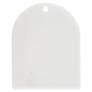Pendente a forma di arco 25x20 mm in acetato - motivo a pois - Bianco - Nero x1