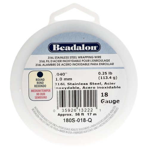 Filo tondo da 1,02 mm - Acciaio inossidabile 316L x 17 m