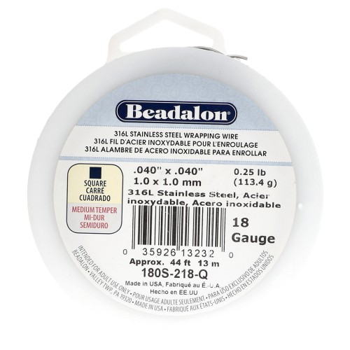 Filo quadrato 1,02 mm - Acciaio inossidabile 316L x 13 m